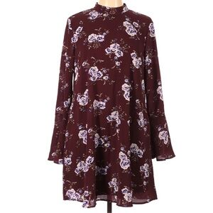 Andree by Unit burgundy floral dress size large #7968P